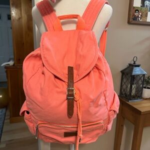 PINK Victoria's Secret Coral Canvas Backpack